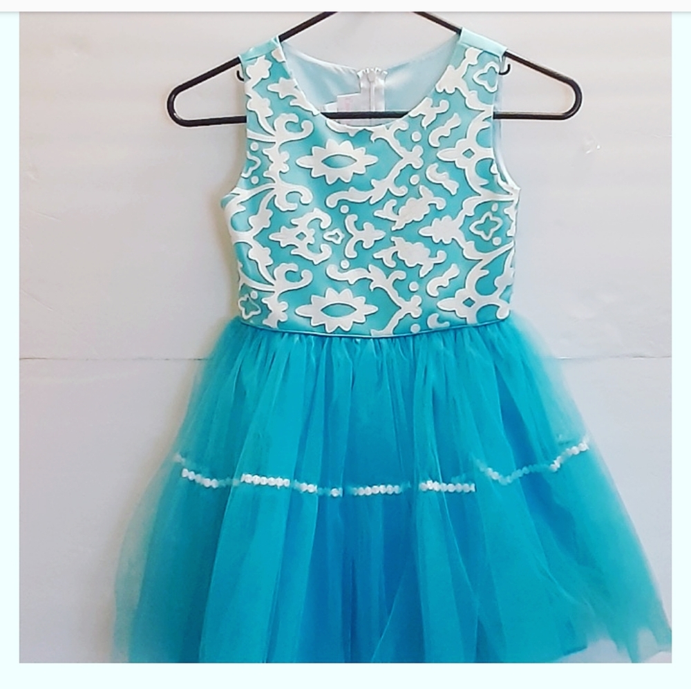 Emma Rose Cowgirl Dress Turquoise Girls Size 7